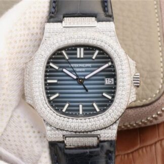 AAA Replica Patek Philippe Nautilus Jumbo 5719/1G-001 KM Factory Diamond Mens Watch