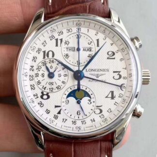 AAA Replica Longines Men's Master Collection L2.673.4.78.3 JF Factory Moonphase Chronograph Watch