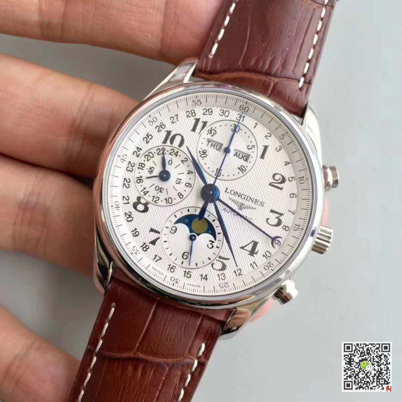 AAA JF Factory Replica Longines Men's Master Collection L2.673.4.78.3 Moonphase Chronograph Watch