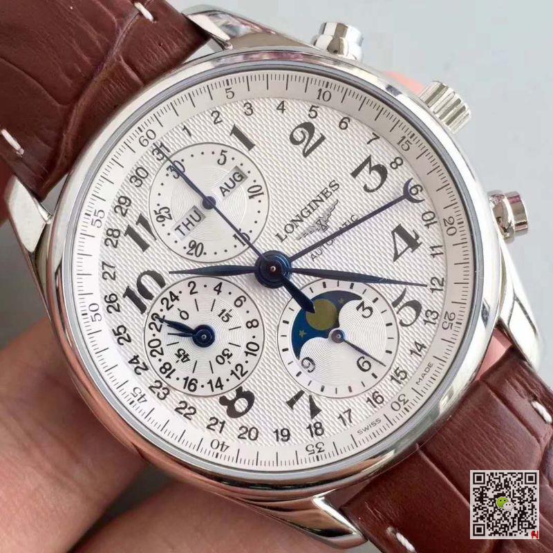 AAA JF Factory Replica Longines Men's Master Collection L2.673.4.78.3 Moonphase Chronograph Watch