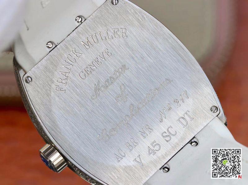 AAA Replica Franck Muller Vanguard Diamond V45 SC DT AC BR NR Silver Mens Watch