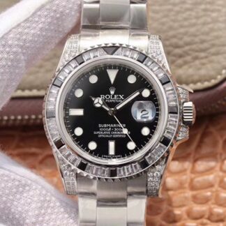 AAA Replica Rolex Submariner Date 116610LN GS Factory Diamond Customized Edition Mens Watch