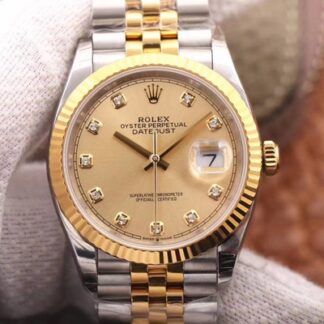 AAA Replica Rolex Datejust M126233-0017 EW Factory Champagne Dial Mens Watch