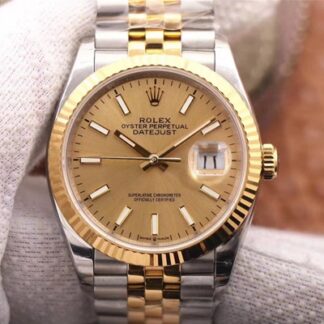 AAA Replica Rolex Datejust M126233-0015 EW Factory Champagne Dial Mens Watch