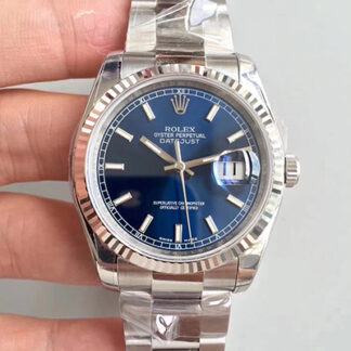 AAA Replica Rolex Datejust 116234 36mm AR Factory V2 Blue Dial Mens Watch