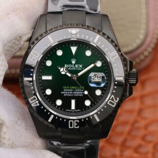 AAA Replica Rolex Sea-Dweller 11666001 V2 Green Gradual Black Dial Mens Watch