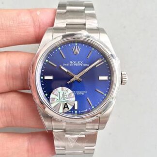 AAA Replica Rolex Oyster Perpetual 39 114300 JF Factory Blue Dial Mens Watch