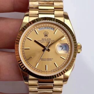 AAA Replica Rolex Day-Date M128238-0045 EW Factory Champagne Dial Mens Watch