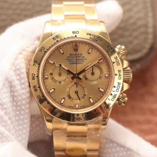 AAA Replica Rolex Daytona Cosmograph M116508-0003 Noob Factory Gold Dial Mens Watch