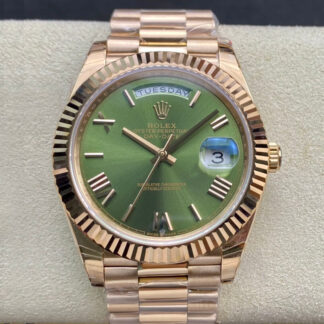 AAA Replica Rolex Day Date 228235 40mm EW Factory Green Dial Mens Watch