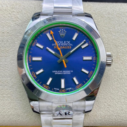 AAA Replica Rolex Milgauss 116400GV AR Factory Blue Dial Mens Watch