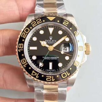 AAA Replica Rolex GMT-Master II 116713LN Noob Factory V9 Rose Gold Bezel Mens Watch