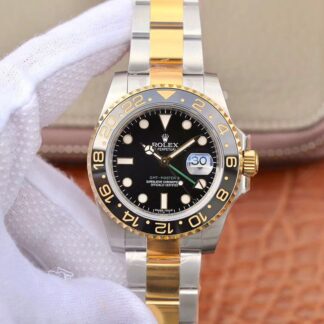 AAA Replica Rolex GMT Master II 116713LN EW Factory Yellow Gold Bezel Mens Watch