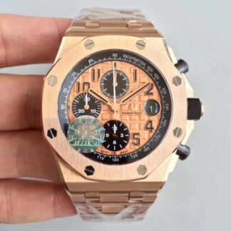 AAA Replica Audemars Piguet Royal Oak Offshore 26470OR.OO.1000OR.01 JF Factory V2 Gold Dial Mens Watch