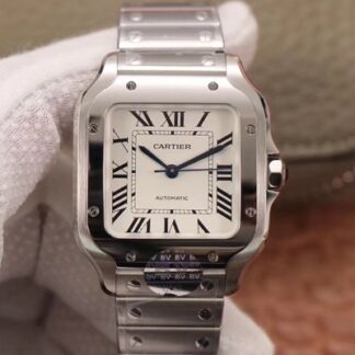 AAA Replica Cartier Santos WSSA0029 BV Factory Silver White Dial Ladies Watch