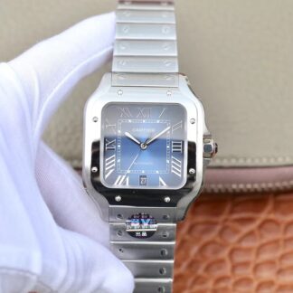 AAA Replica Cartier De Santos WSSA0013 BV Factory Blue Dial Mens Watch