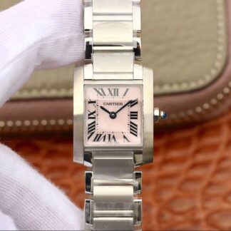 AAA Replica Cartier Tank W51028Q3 Pink Dial Ladies Watch