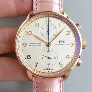AAA Replica IWC Portuguese Chronograph ZF Factory White Dial Ladies Watch