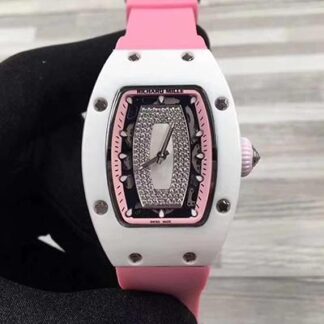 AAA Replica Richard Mille RM07 Pink Dial With Diamonds Ladies Watch