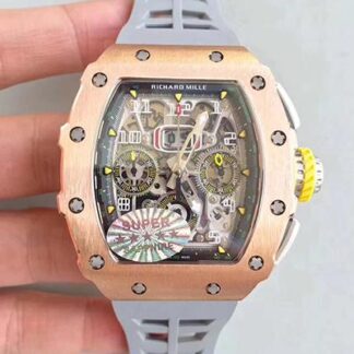 AAA Replica Richard Mille RM011 Felipe Massa Chronograph KV Factory Rose Gold Skeleton Dial Mens Watch