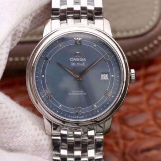 AAA Replica Omega De Ville Prestige 424.10.40.20.03.002 MKS Factory Blue Dial Mens Watch