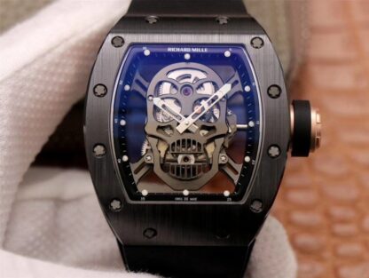AAA Replica Richard Mille RM052-01 ZF Factory Black Ceramic Grey Skull Dial Mens Watch