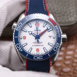 AAA Replica Omega Seamaster Planet Ocean 36th America’s Cup Limited Edition VS Factory White Dial Mens Watch