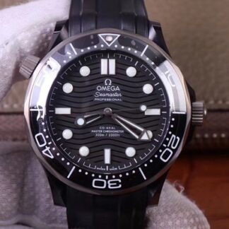 AAA Replica Omega Seamaster Diver 300M Black Ceramic 210.92.44.20.01.001 VS Factory Black Dial Mens Watch