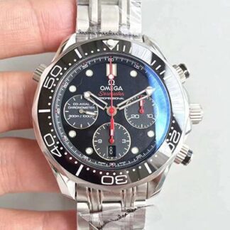 AAA Replica Omega Seamaster Diver 300M Co-Axial Chronograph 44MM 212.30.44.50.01.001 V2 Black Dial Mens Watch