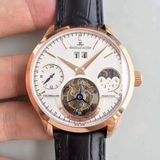 AAA Replica Jaeger-LeCoultre Master Grande Tradition Tourbillon Rose Gold White Dial Mens Watch