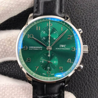 AAA Replica IWC Portugieser IW371615 ZF Factory Stainless Steel Green Dial Mens Watch