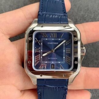 AAA Replica Cartier Santos WSSA0030 V6 Factory Blue Strap Mens Watch