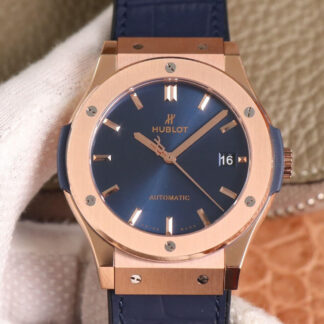 AAA Replica Hublot Classic Fusion 511.OX.7180.LR WWF Factory Rose Gold Blue Dial Mens Watch