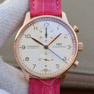 AAA Replica IWC Portuguese ZF Factory Rose Gold Diamond Ladies Watch