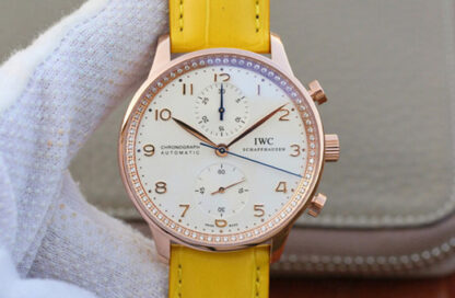 AAA Replica IWC Portuguese ZF Factory Diamond-Set White Dial Ladies Watch