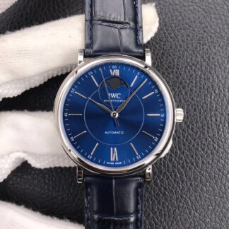 AAA Replica IWC Portofino Moon Phase IW459402 MKS Factory Stainless Steel Blue Dial Mens Watch
