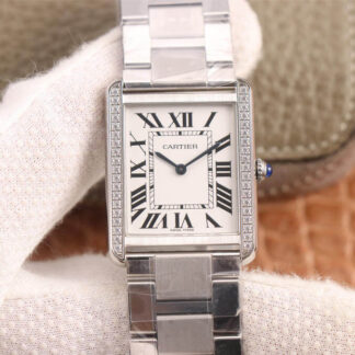 AAA Replica Cartier Tank K11 Factory Diamond White Dial Ladies Watch