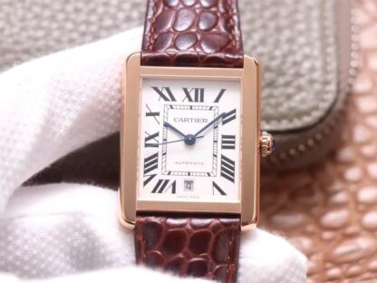 AAA Replica Cartier Tank W5200026 V9 Factory Red Strap Mens Watch