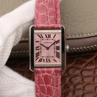 AAA Replica Cartier Tank W5200000 Ladies K11 Factory Pink Strap Ladies Watch
