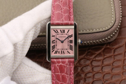 AAA Replica Cartier Tank W5200000 Ladies K11 Factory Pink Strap Ladies Watch