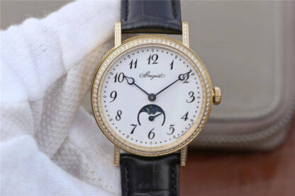 AAA Replica Breguet Classique Moonphase 9087BB/29/964 TW Factory Diamond Bezel Ladies Watch