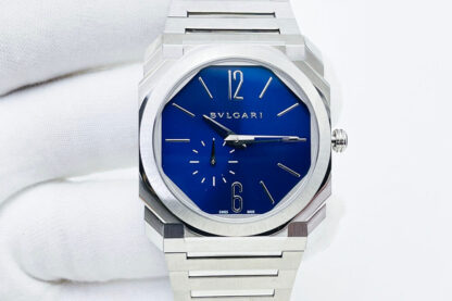 AAA Replica Bvlgari Octo Finissimo 103431 BV Factory Stainless Steel Blue Dial Mens Watch