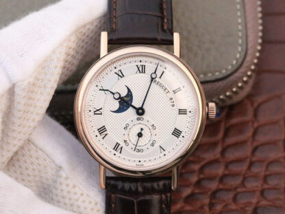 AAA Replica Breguet Classique Moonphase 4396 Rose Gold White Dial Mens Watch
