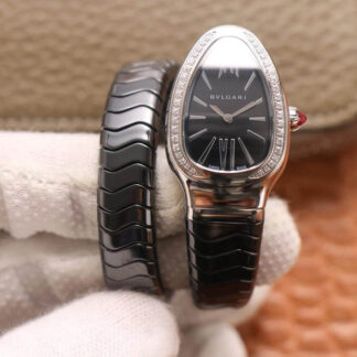 AAA Replica Bvlgari Serpenti BV Factory Ceramic diamond bezel Ladies Watch
