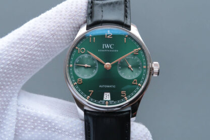 AAA Replica IWC Portugieser IW500708 ZF Factory Stainless Steel Green Dial Mens Watch