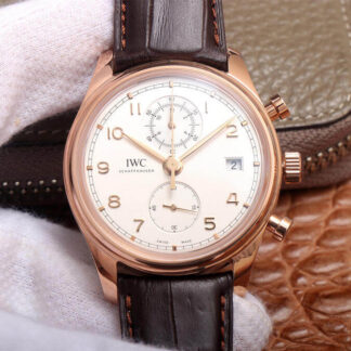 AAA Replica IWC Portugieser IW390301 ZF Factory Rose Gold White Dial Mens Watch