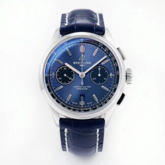 AAA Replica Breitling Premier B01 Chronograph AB0118221C1A1 GF Factory Stainless Steel Blue Dial Mens Watch