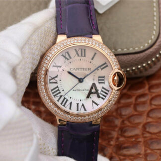 AAA Replica Ballon Bleu De Cartier WE902066 V6 Factory Rose Gold Diamond Bezel Ladies Watch