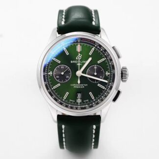 AAA Replica Breitling Premier B01 Chronograph AB0118A11L1X1 GF Factory Stainless Steel Green Dial Mens Watch