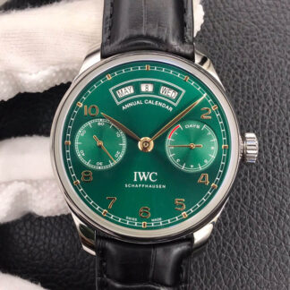 AAA Replica IWC Portugieser IW503510 ZF Factory Stainless Steel Green Dial Mens Watch